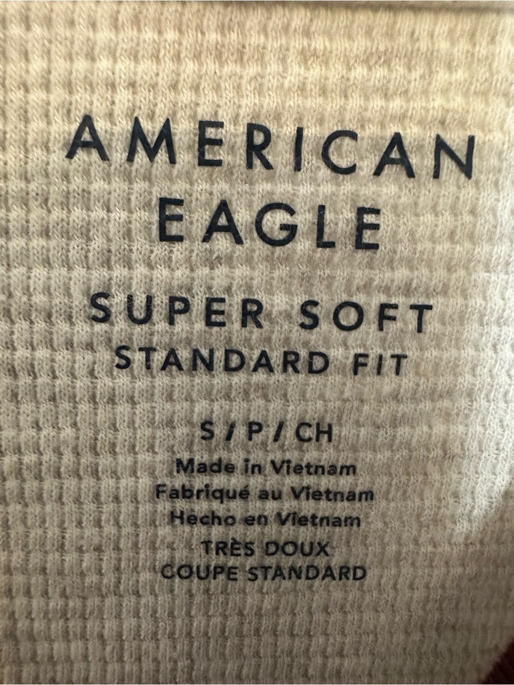 American Eagle Outfitters Cream and Burgundy Raglan and Grey waffle knit flannel - Picture 7 of 8